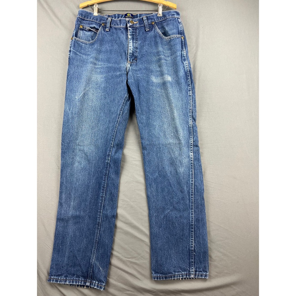 Wrangler Jeans Mens 35x32 47MWZ Regular Fit Blue Denim Cowboy Cut Good
